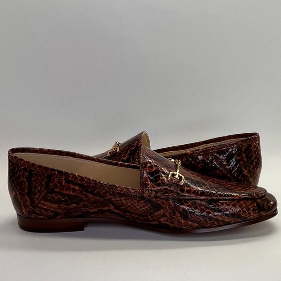 Sam Edelman Loraine Loafer Size 6 M Brown Snake Print Leather Slip-On Shoes - Picture 8 of 15